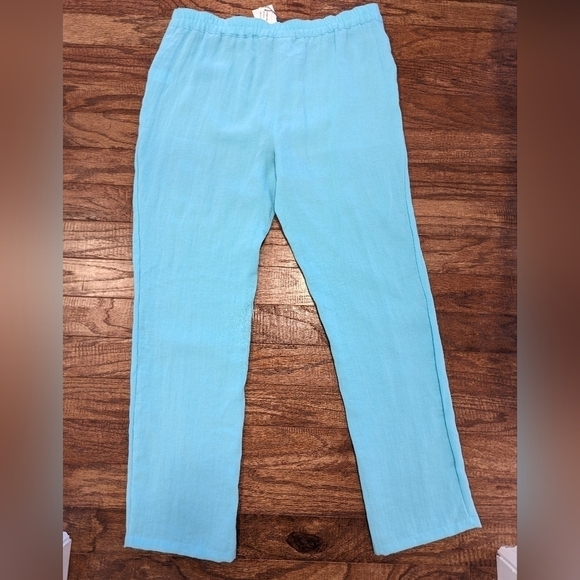 Spanner straight leg pants, lightweight, 80's pastel aqua blue Size 12 - Picture 2 of 10